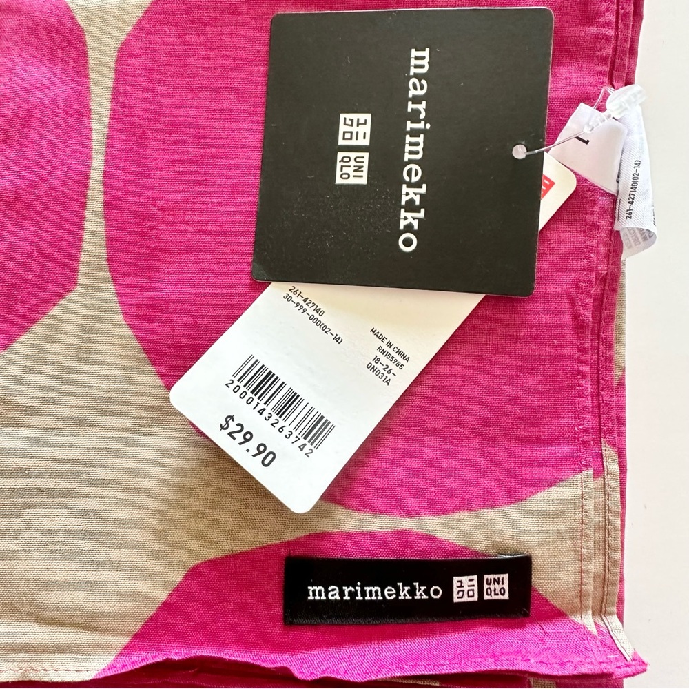 Marimekko Pink and Tan Stole - Picture 2 of 9